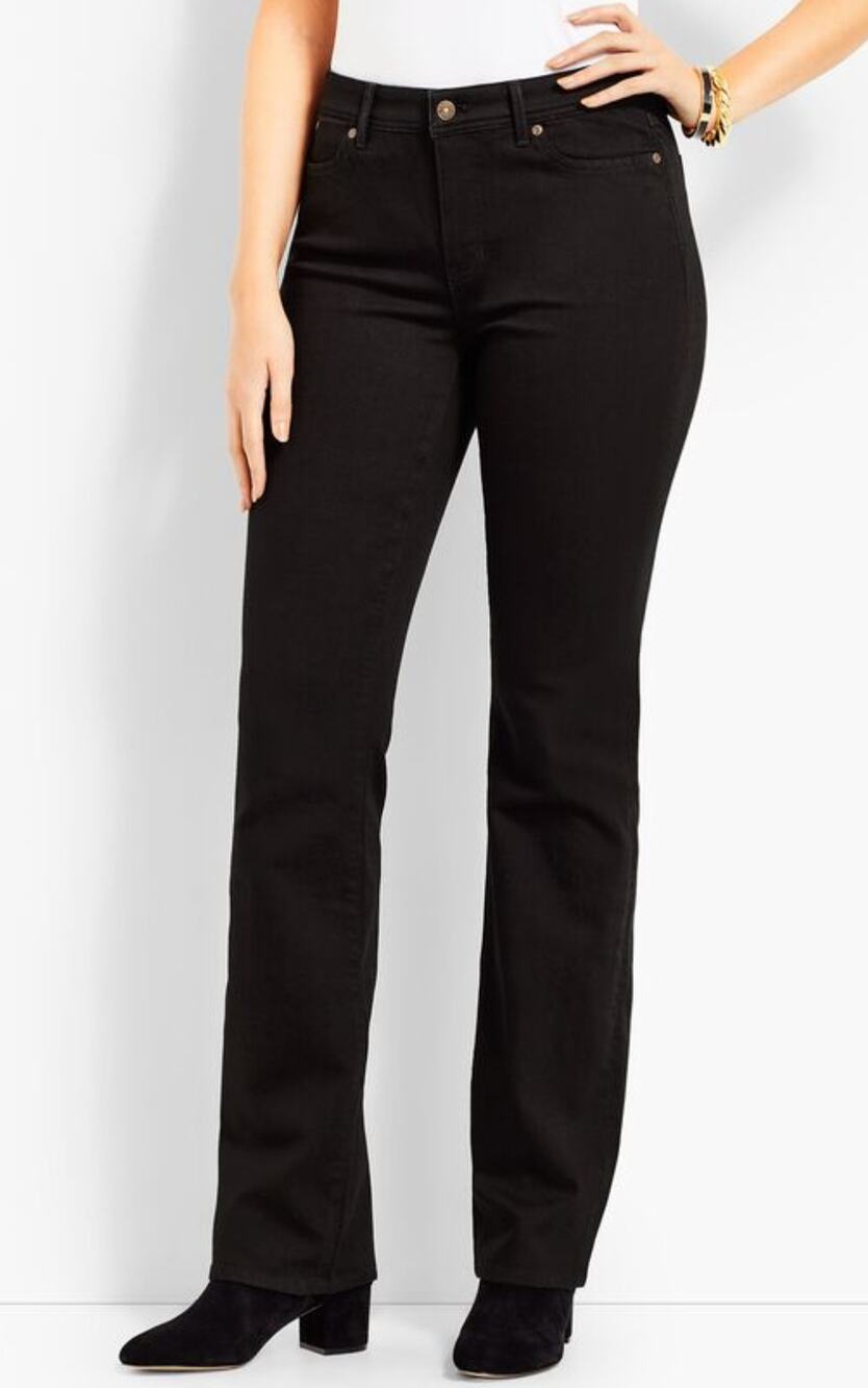 Talbots Womens 4P Black Curvy Fit Comfort Stretch Bootcut Jeans NWT